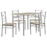 Best Furniture Outlet - Coaster - Anna 5-piece Rectangular Dining Table Set Silver - 100035
